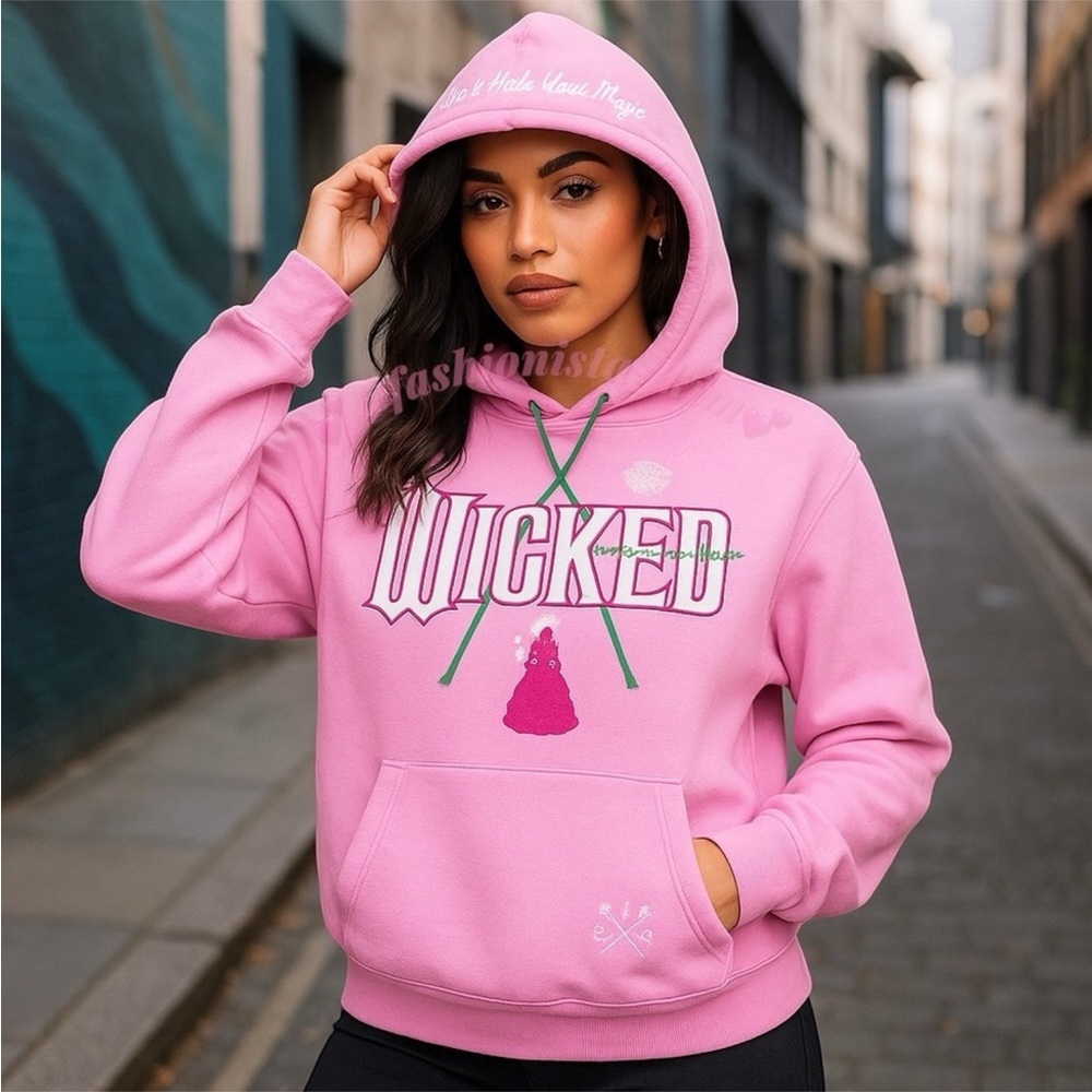 Wicked Graphic Glinda pink hoodie Wicked movie sweatshirt women’s size XS